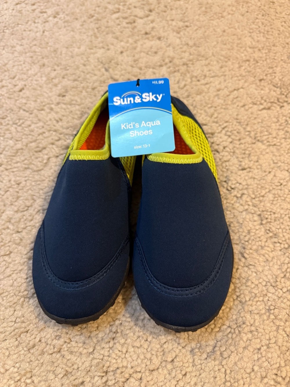 Kids' Navy and Lime Aqua water swimming Shoes